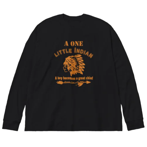 ワンリトルインディアン（イエロー） 루즈핏 롱 슬리브 티셔츠
