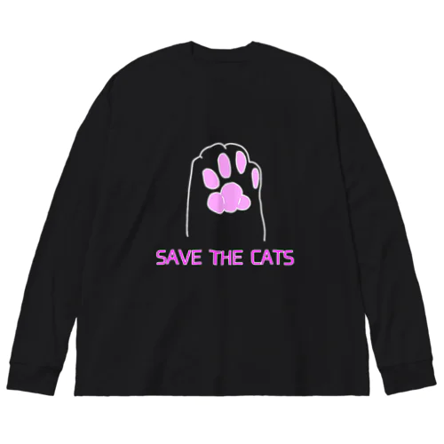 Save the cats 2 ビッグシルエットロングスリーブTシャツ