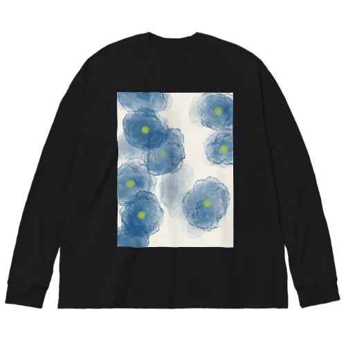 青い花 Big Long Sleeve T-Shirt