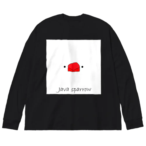 Java sparrow　顔だけシリーズ Big Long Sleeve T-Shirt