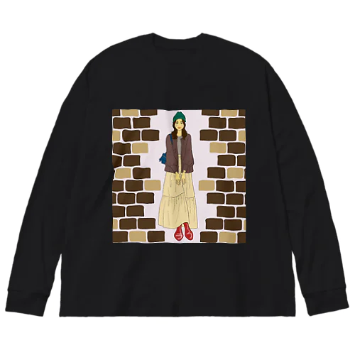 chocolate-brown brick Big Long Sleeve T-Shirt