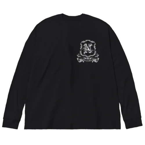 noir et blanche ブランドロゴ(ホワイト) ビッグシルエットロングスリーブTシャツ