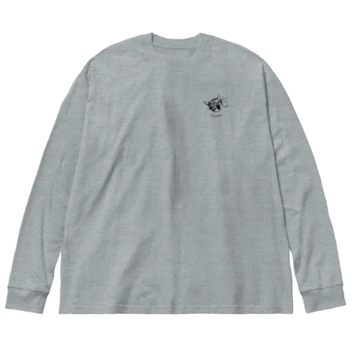 Pisntapin あくび ビッグシルエットロングスリーブTシャツ