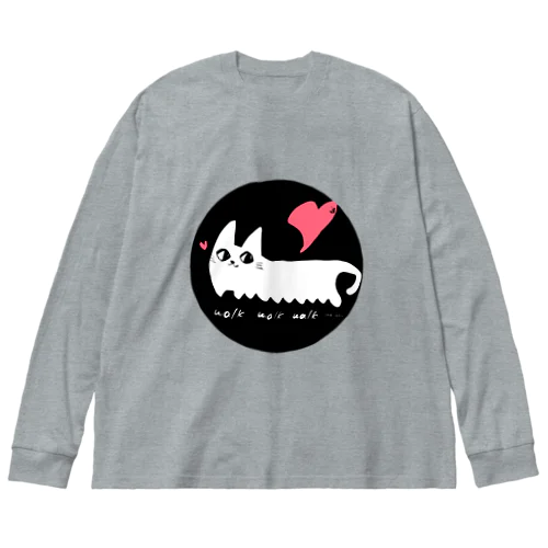 walking cat ビッグシルエットロングスリーブTシャツ