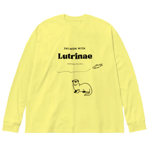 カワウソ / SALMON WITH Big Long Sleeve T-Shirt