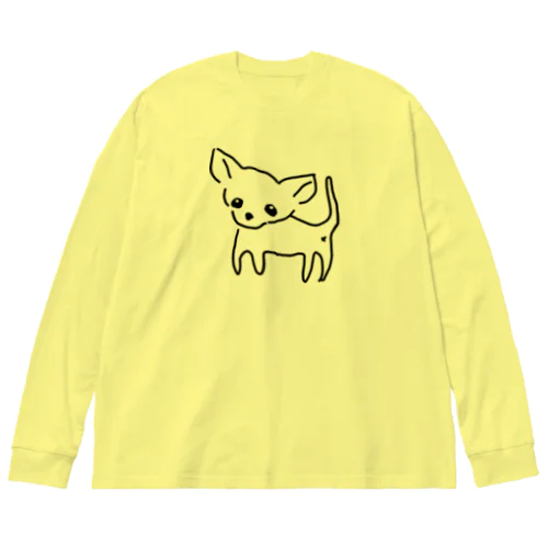 ゆるチワワ（クリア） ビッグシルエットロングスリーブTシャツ