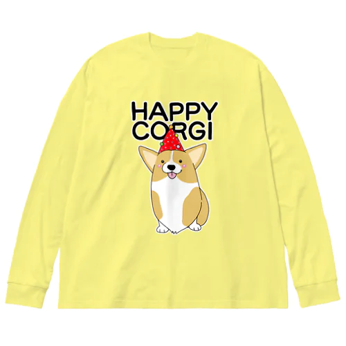 HAPPY CORGI ビッグシルエットロングスリーブTシャツ