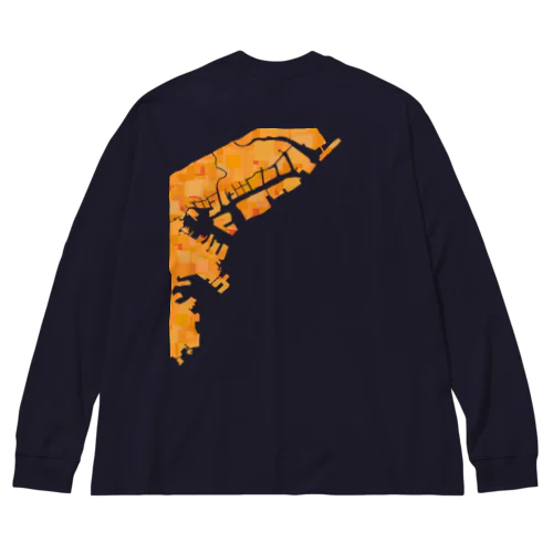 横浜港 Orange Time Renewal Big Long Sleeve T-Shirt