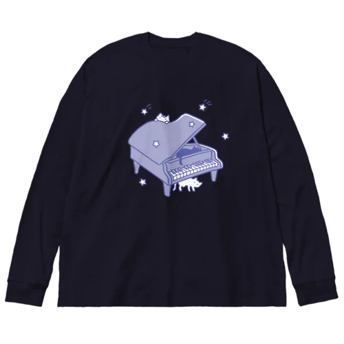 星に願いをピアノに猫を Big Long Sleeve T-Shirt