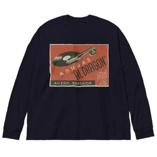 スペイン・バルセロナ 1950年代 レコード針"AL DRAGÓN" Big Long Sleeve T-Shirt