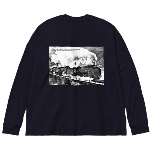 第23西川橋梁を渡るD51形蒸気機関車の三重連 Big Long Sleeve T-Shirt