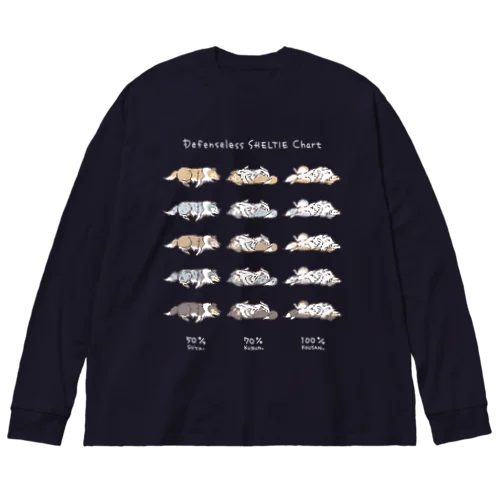 【前面】シェルティ無防備な白文字系 Big Long Sleeve T-Shirt