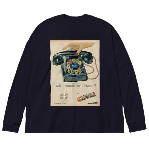 イタリア　電話ドロップ飴 Big Long Sleeve T-Shirt