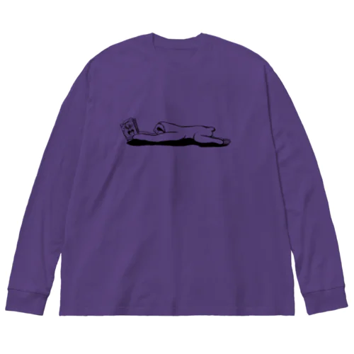 本と、なまけもの(モノクロ) Big Long Sleeve T-Shirt