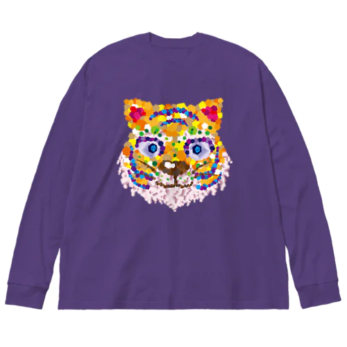 カラフルポリゴン～虎～ Big Long Sleeve T-Shirt