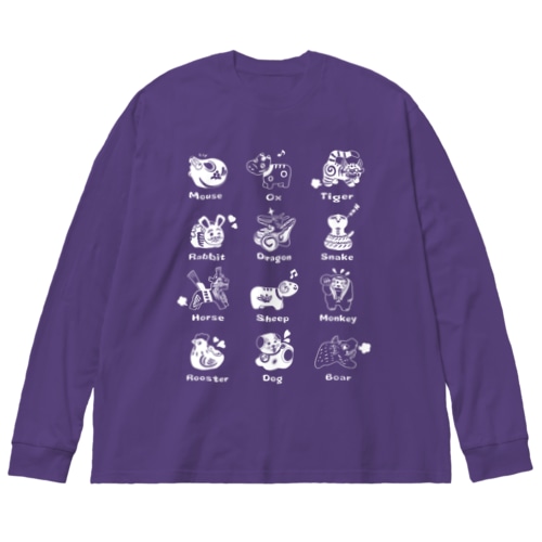 The Zodiac of Fukushima(白抜き) Big Long Sleeve T-Shirt