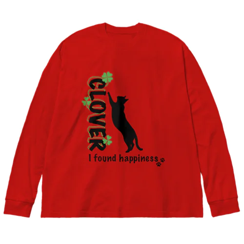 ラッキーな猫 Big Long Sleeve T-Shirt