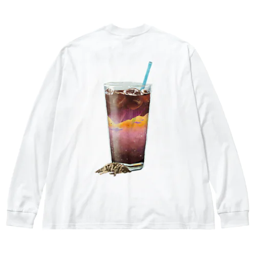 黄昏時のアイスコーヒー。時々落ち猫 Big Long Sleeve T-Shirt