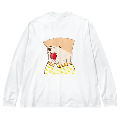 あくび犬 ビッグシルエットロングスリーブTシャツ