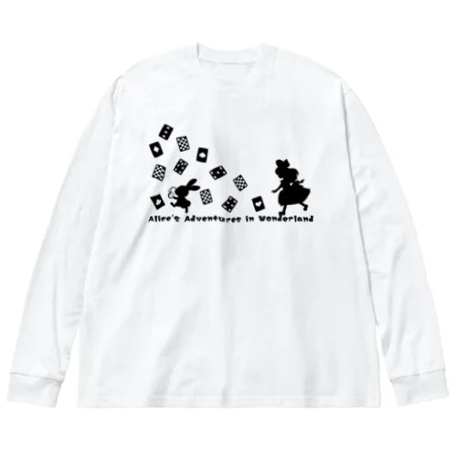 不思議の国のアリス【アリスと白ウサギ】シルエット Big Long Sleeve T-Shirt