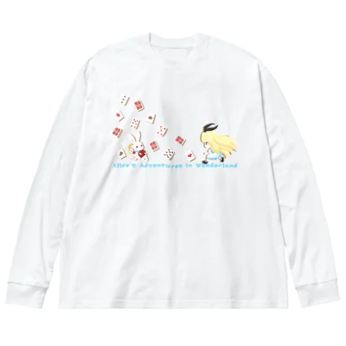 不思議の国のアリス【アリスと白ウサギ】 Big Long Sleeve T-Shirt