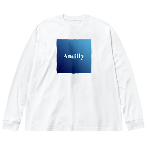 ロイヤルブルーAmillyロゴ ビッグシルエットロングスリーブTシャツ