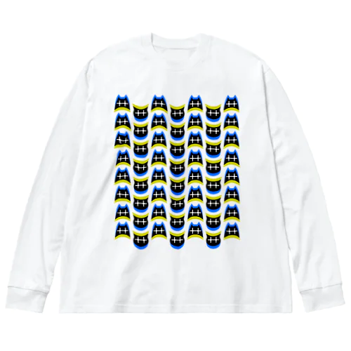 もぞもぞ黒猫シャツ Big Long Sleeve T-Shirt