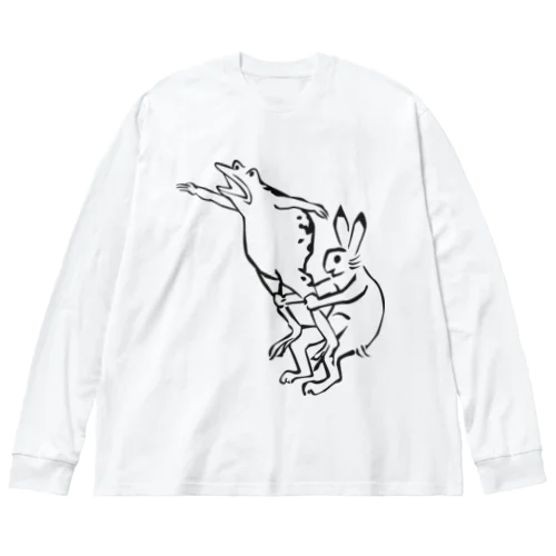 鳥獣戯画現代版　組体操 ビッグシルエットロングスリーブTシャツ