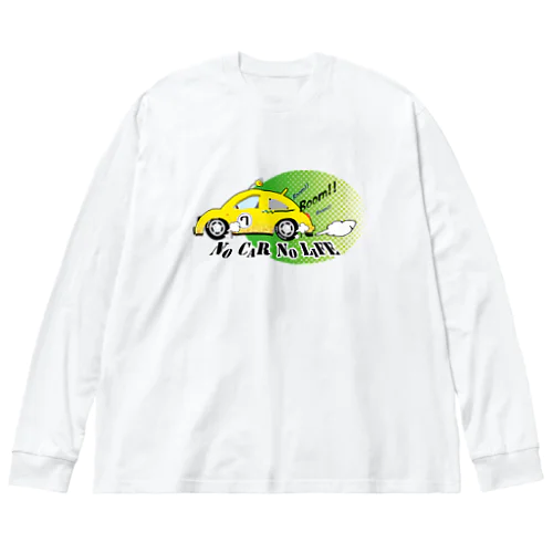 レトロスポーツカー No Car No Life ビッグシルエットロングスリーブTシャツ