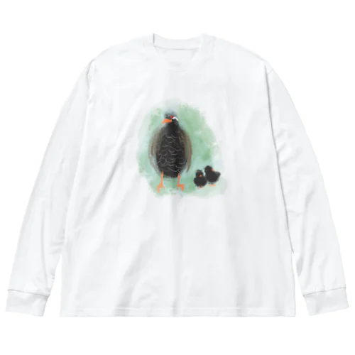 いきものイラスト（ヤンバルクイナの親子） Big Long Sleeve T-Shirt