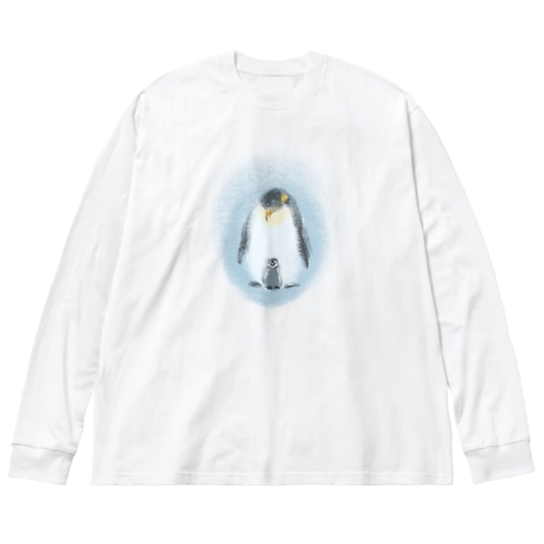 いきものイラスト（皇帝ペンギンの親子） Big Long Sleeve T-Shirt