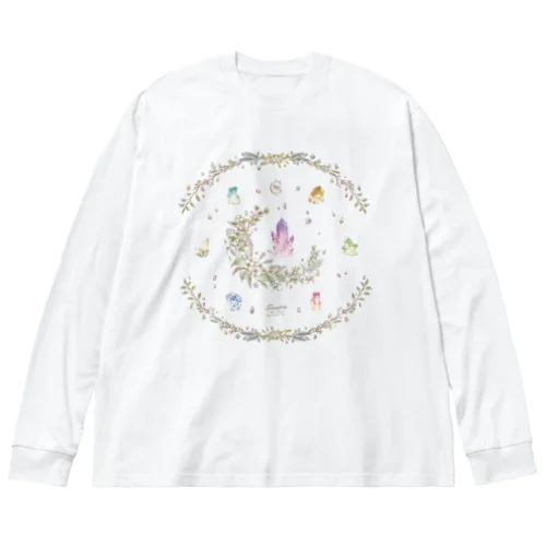 鉱物と植物柄 Big Long Sleeve T-Shirt