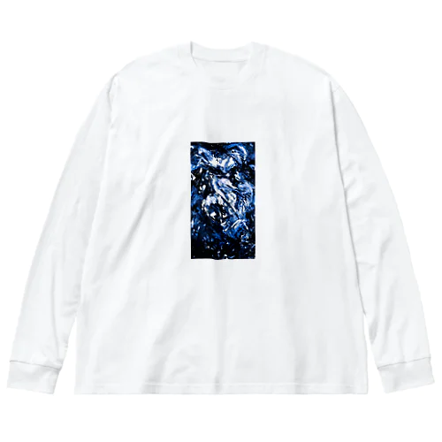 paint_01_xx(blue) ビッグシルエットロングスリーブTシャツ