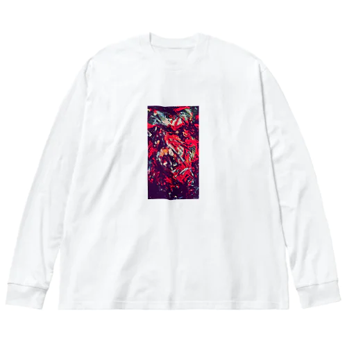 paint_01_xx(red) ビッグシルエットロングスリーブTシャツ