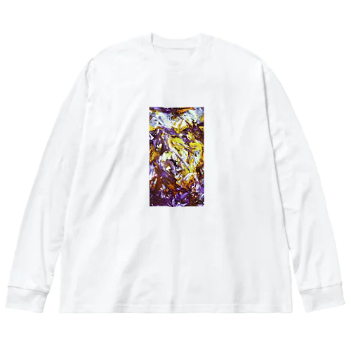 paint_01_xx(purple) ビッグシルエットロングスリーブTシャツ