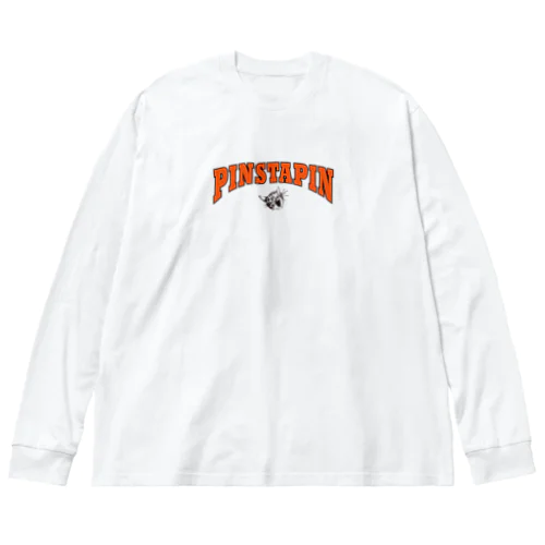 Pinstapin カレッジロゴ風 ビッグシルエットロングスリーブTシャツ