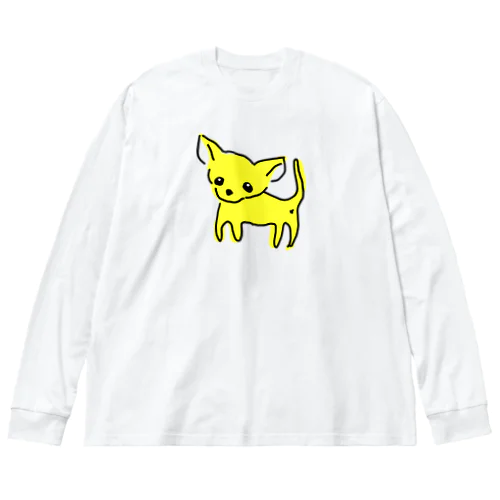 ゆるチワワ（イエロー） ビッグシルエットロングスリーブTシャツ