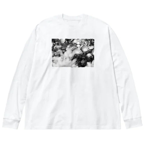 モノクロフラワー（キク） Big Long Sleeve T-Shirt