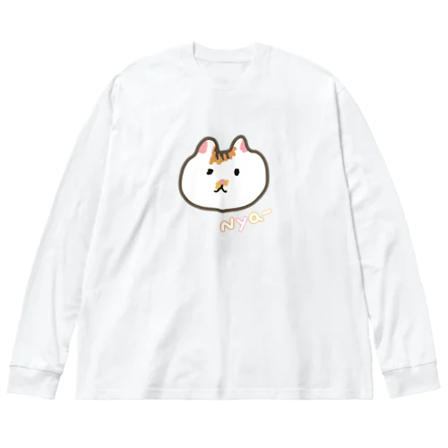 ニャーゼロイチ　ねこ　 ビッグシルエットロングスリーブTシャツ