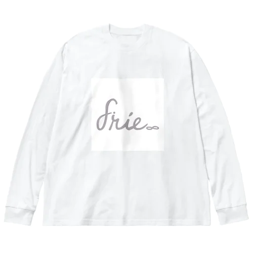 【３色】gray logo square Big Long Sleeve T-Shirt