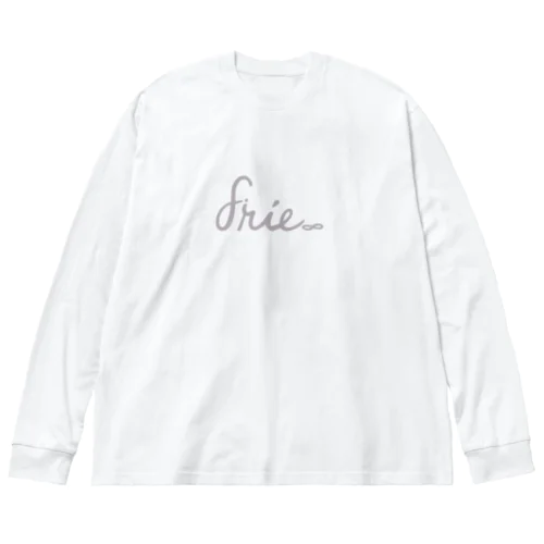 【３色】gray logo Big Long Sleeve T-Shirt