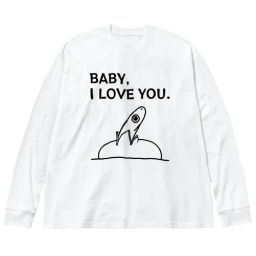 ヘビヘビベイビー(黒・表面プリント) Big Long Sleeve T-Shirt