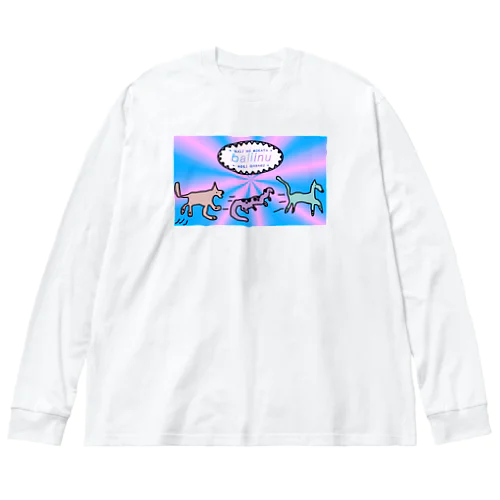 HAPPYバリいぬロンT Big Long Sleeve T-Shirt