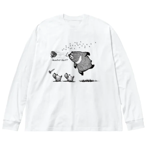 ヘディング熊 ビッグシルエットロングスリーブTシャツ