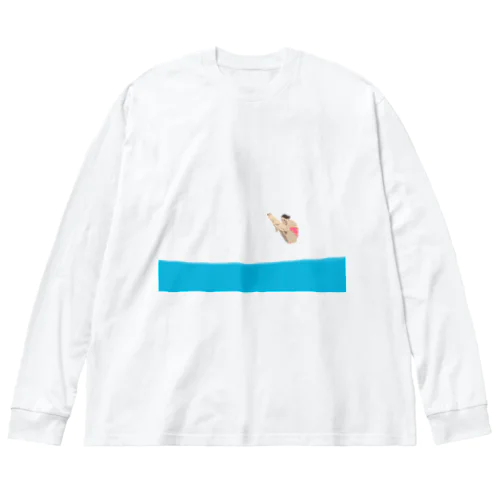 夏でも冬でも飛び込み選手 女子の部 Big Long Sleeve T-Shirt