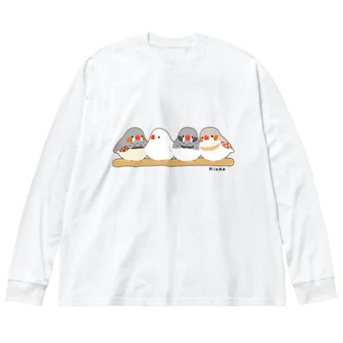 キンカチョウ（枠付き） Big Long Sleeve T-Shirt