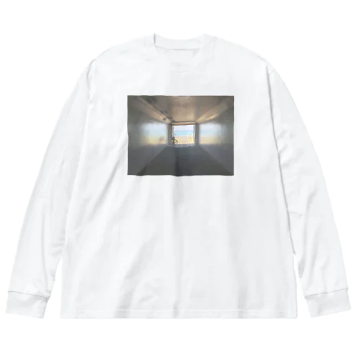 癒しの風景（海への入口） ビッグシルエットロングスリーブTシャツ