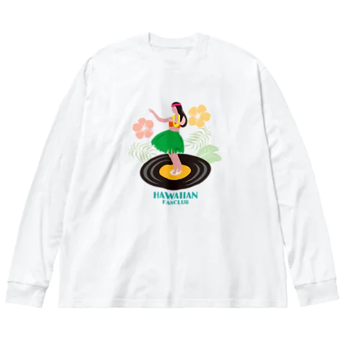 ハワイアンレコード好き ビッグシルエットロングスリーブTシャツ