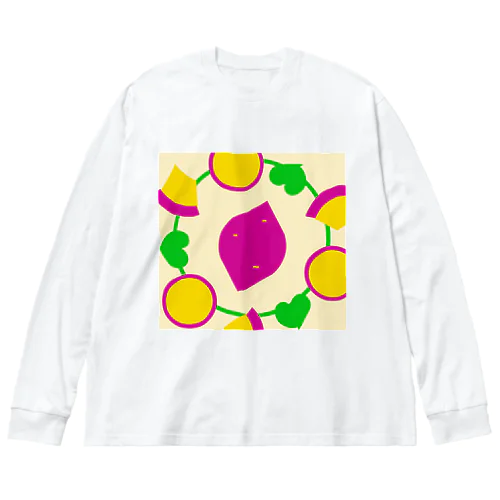 ①🍠さつまいものアイコン Sweet potato icon ビッグシルエットロングスリーブTシャツ