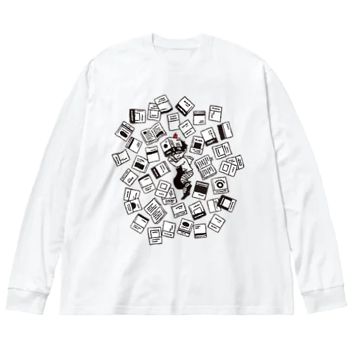 眠り読書 ビッグシルエットロングスリーブTシャツ